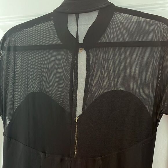 Tower Vintage Jumpsuit Mesh Front and Arm Back Zipper Gold tone Horeshoe Closure - Picture 3 of 12